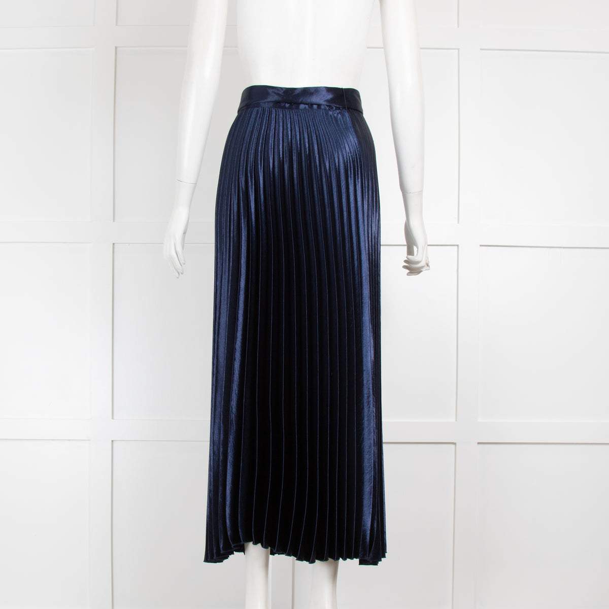 Sandro Navy Pleated Skirt