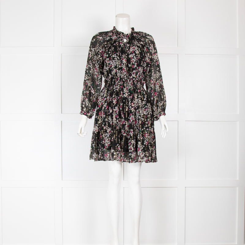 Claudie Pierlot Black Small Floral Print Dress