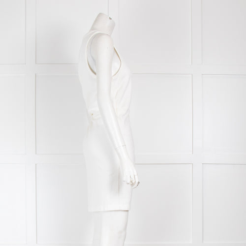 Alexander Wang White Scrunch Waist Mini Dress