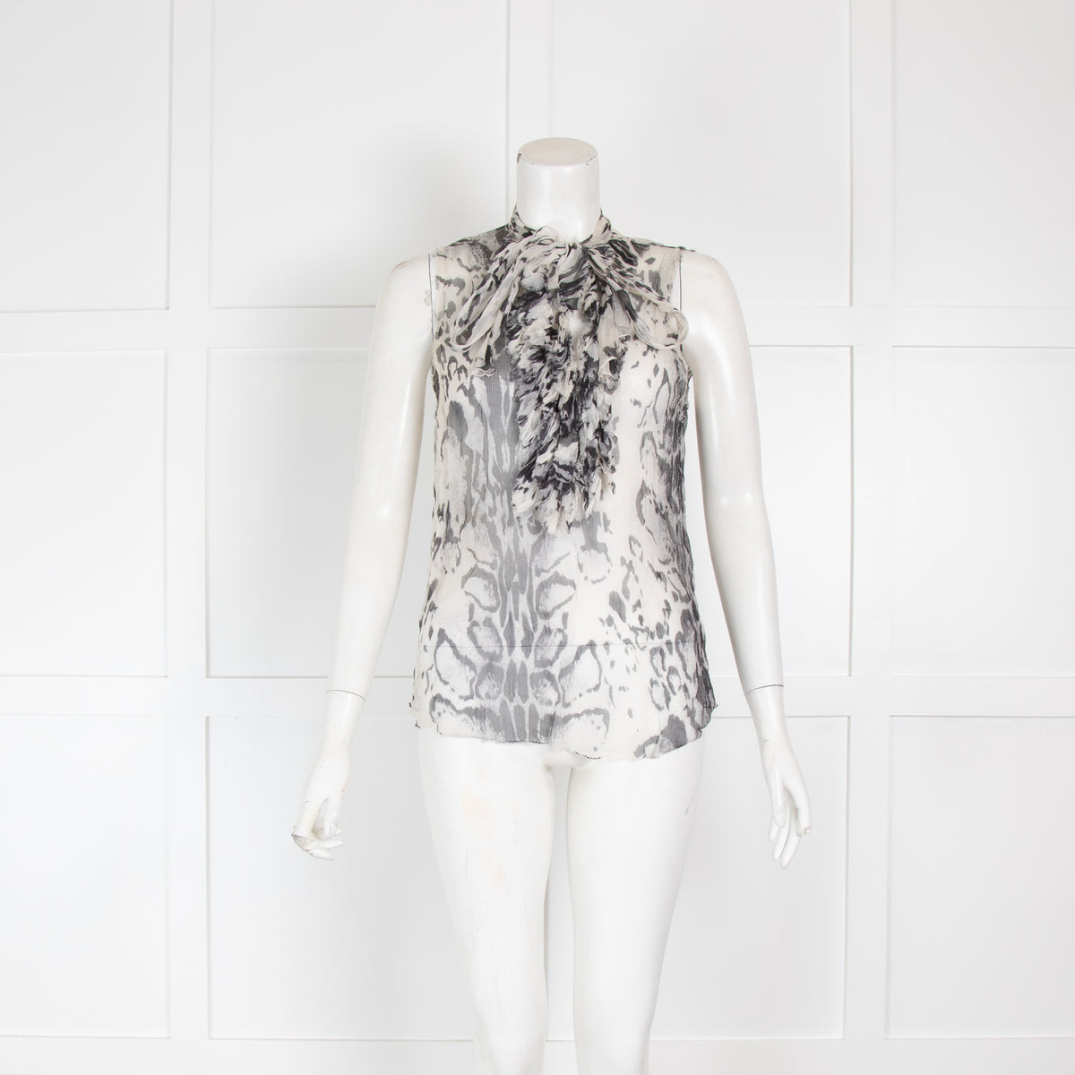 L'Agence Animal Print Sleeveless Blouse