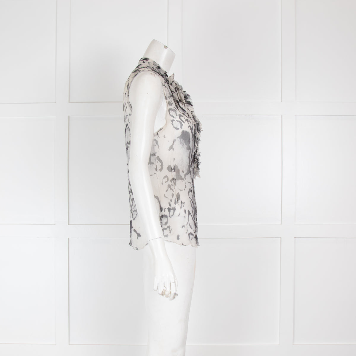 L'Agence Animal Print Sleeveless Blouse