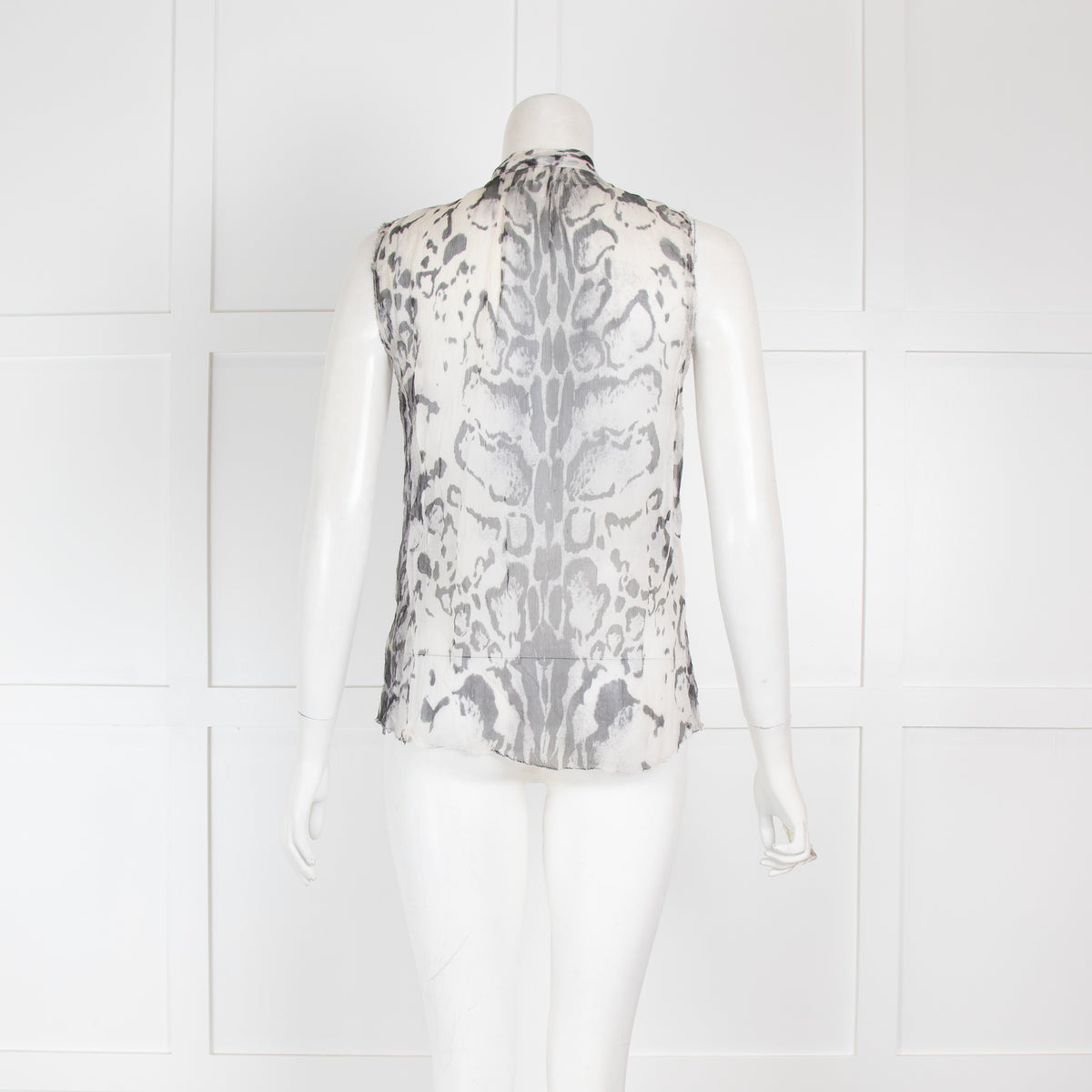 L'Agence Animal Print Sleeveless Blouse