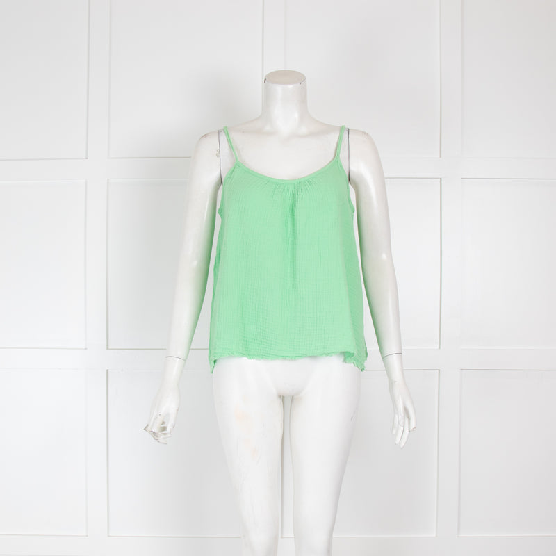 Nation Los Angeles Green Cheesecloth Vest Top