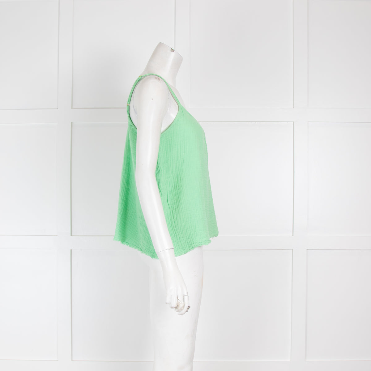 Nation Los Angeles Green Cheesecloth Vest Top