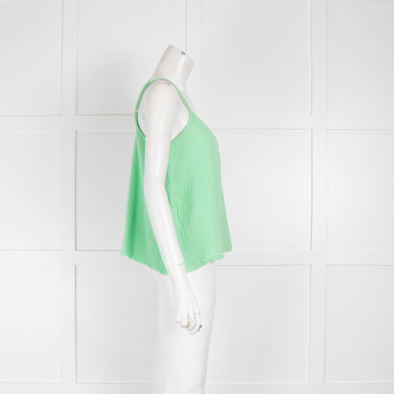 Nation Los Angeles Green Cheesecloth Vest Top