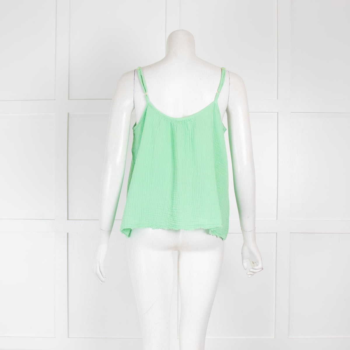 Nation Los Angeles Green Cheesecloth Vest Top