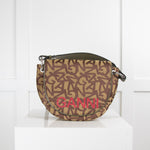 Ganni  Brown Banner Saddle Bag