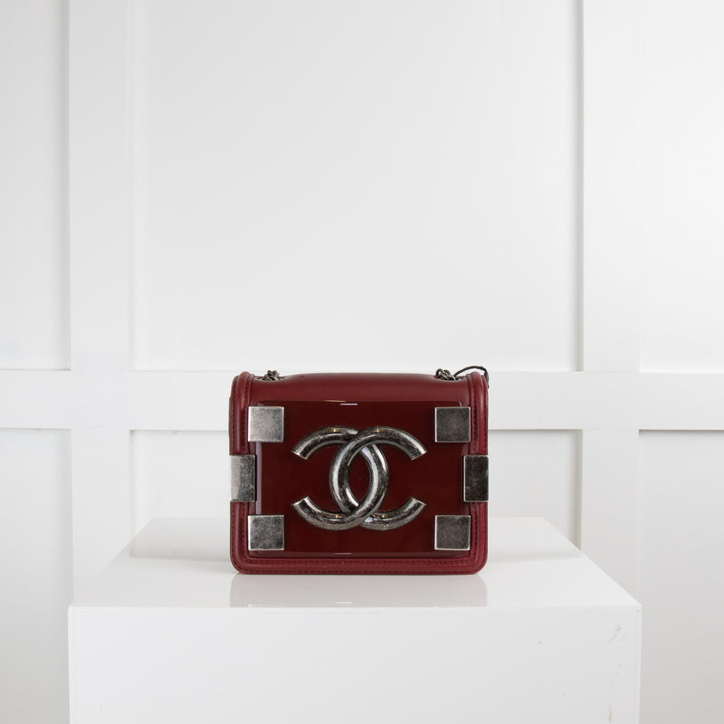 Chanel Burgundy Mini Boy Brick Crossbody Bag