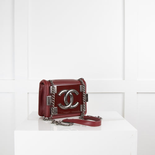 Chanel Burgundy Mini Boy Brick Crossbody Bag
