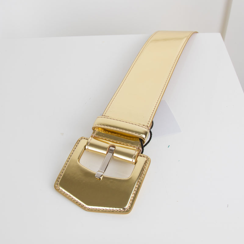 Alaia Gold Wide Leather Belt