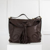 Mulberry Brown Leather Tasseled Hobo Bag