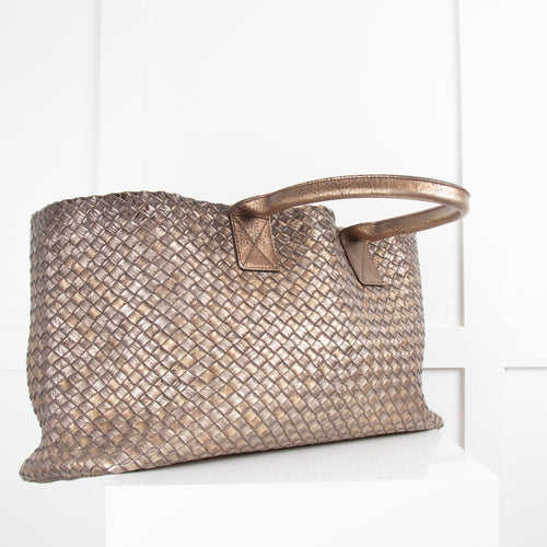 Bottega Veneta Bronze Cabat Leather Tote