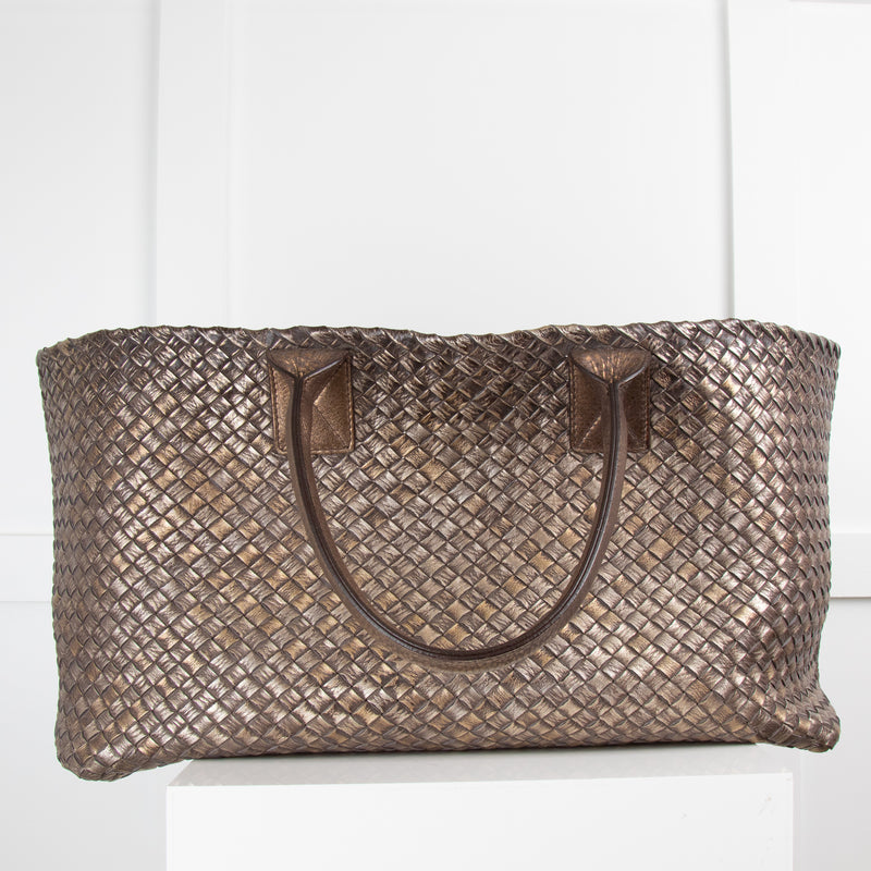 Bottega Veneta Bronze Cabat Leather Tote