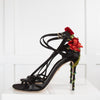 Dolce & Gabbana Black Satin Flower Climber Heels