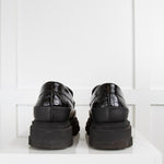 Ganni Black Patent Mock Croc Chunky Loafers