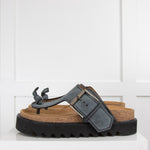 Acne Studios Grey  Leather Platform Thong Sandals