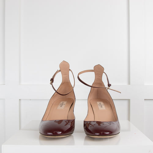 Valentino Puce Patent Ankle Strap Shoes