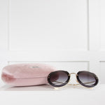 Miu Miu Round Glitter Sunglasses