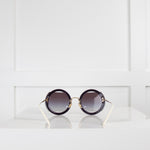 Miu Miu Round Glitter Sunglasses