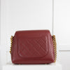 Chanel Burgundy Brushed Gold Flap Bag