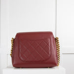 Chanel Burgundy Brushed Gold Flap Bag