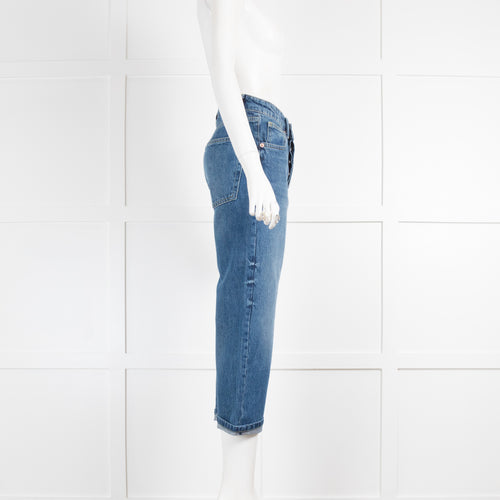 Raey Blue Cropped  Boyfriend Jeans