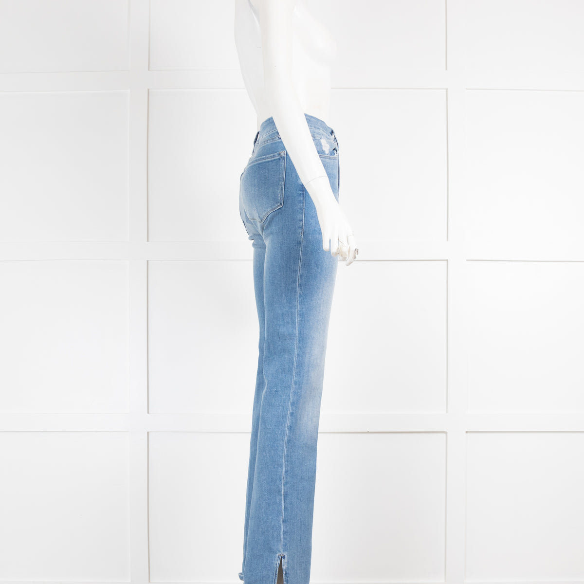 Frame Light Blue Denim Bootleg Jeans with Side Splits