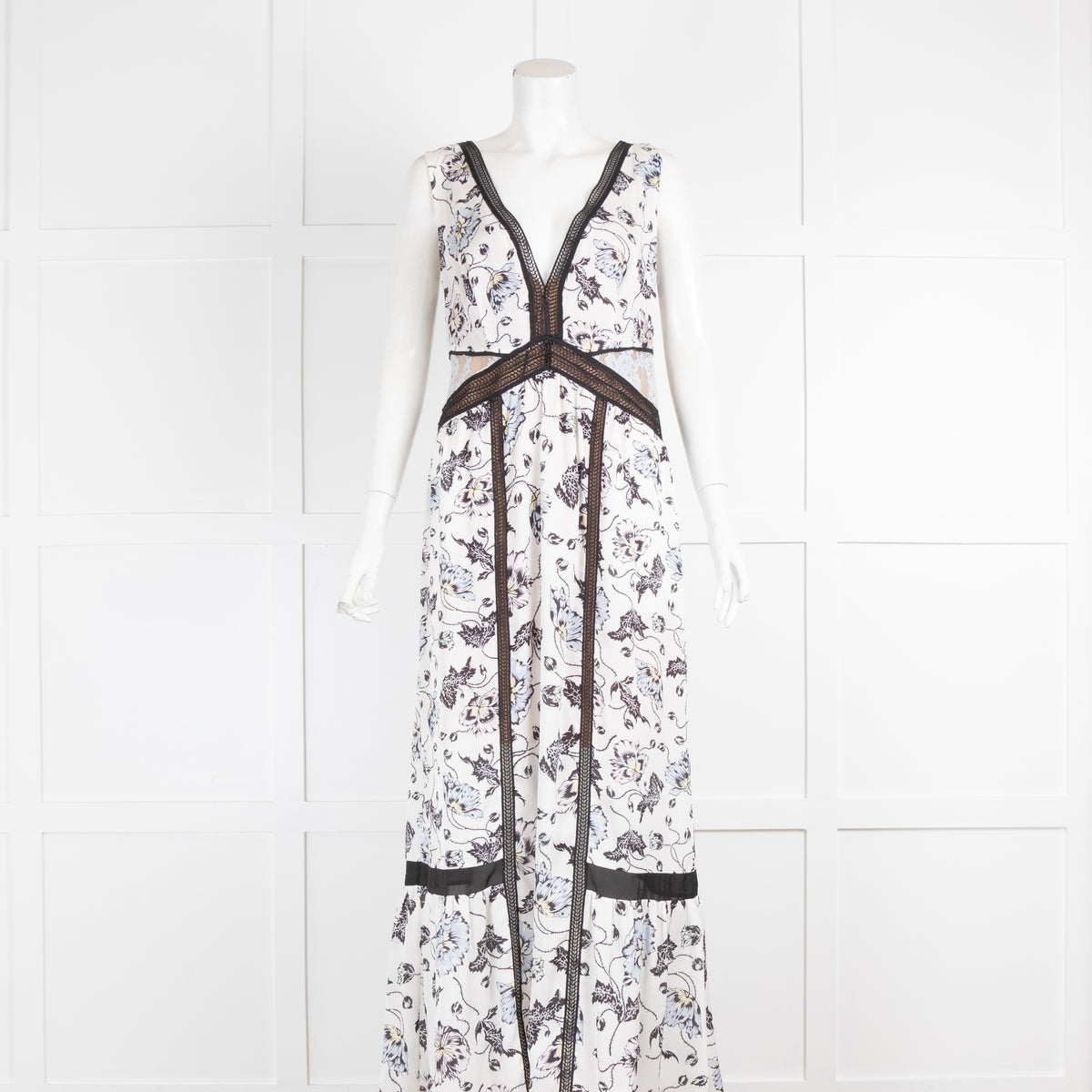 Self-Portrait Floral Sleeveless Maxi Dress