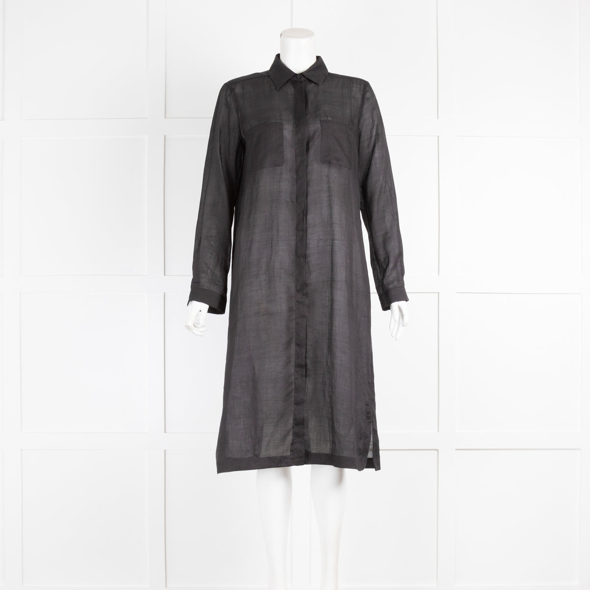 Max Mara Studio Black Linen Shirt Dress