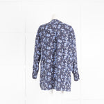 Equipment Blue Pattern Silk Shirt
