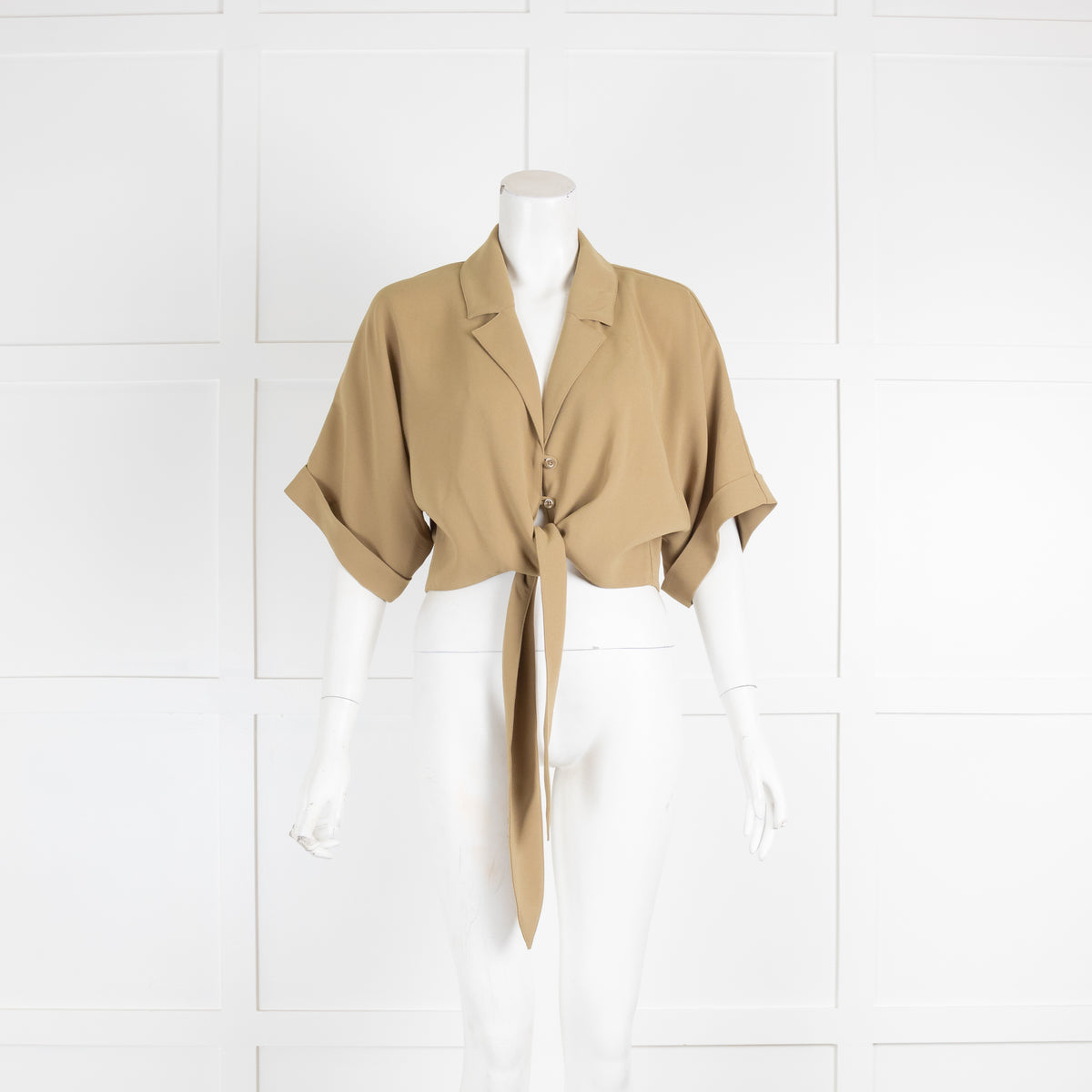 Sonia Rykel Tie Front Khaki Blouse