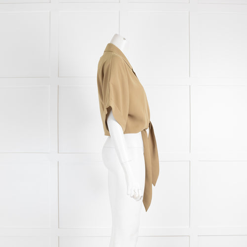 Sonia Rykel Tie Front Khaki Blouse