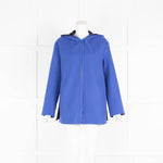 Bamford Blue Wool Hooded Zip Up Jacket