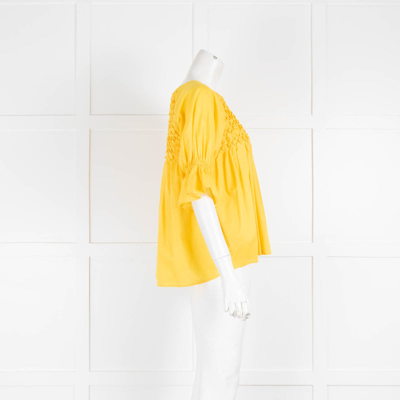 Merlette Yellow Cotton Smock Top