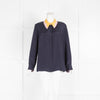 Roksanda Navy Yellow Collar Silk Shirt