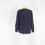 Roksanda Navy Yellow Collar Silk Shirt