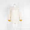 Intropia Cream Mohair Jumper Yellow Cuffs