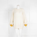 Intropia Cream Mohair Jumper Yellow Cuffs