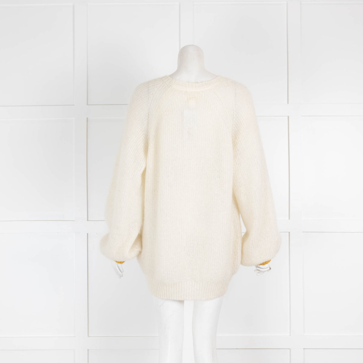 Intropia Cream Mohair Jumper Yellow Cuffs