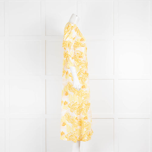 Springtime in Brooklyn Yellow Palm Maxi Dress