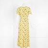 Sandro Yellow Short Sleeve Long Floral Dress