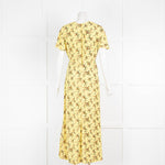 Sandro Yellow Short Sleeve Long Floral Dress