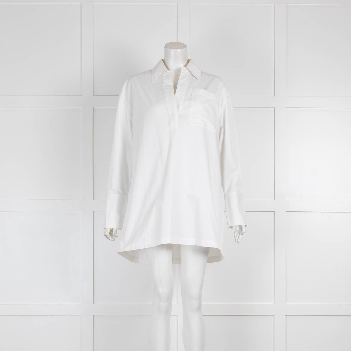 CO White Cotton Oversized Shirt Top