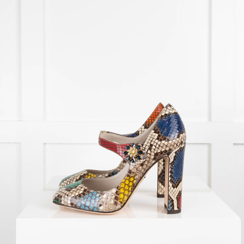 Dolce & Gabbana Multi Colour Snake Skin Heels