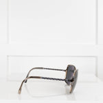 Chanel Grey Chain Link Arm Sunglasses
