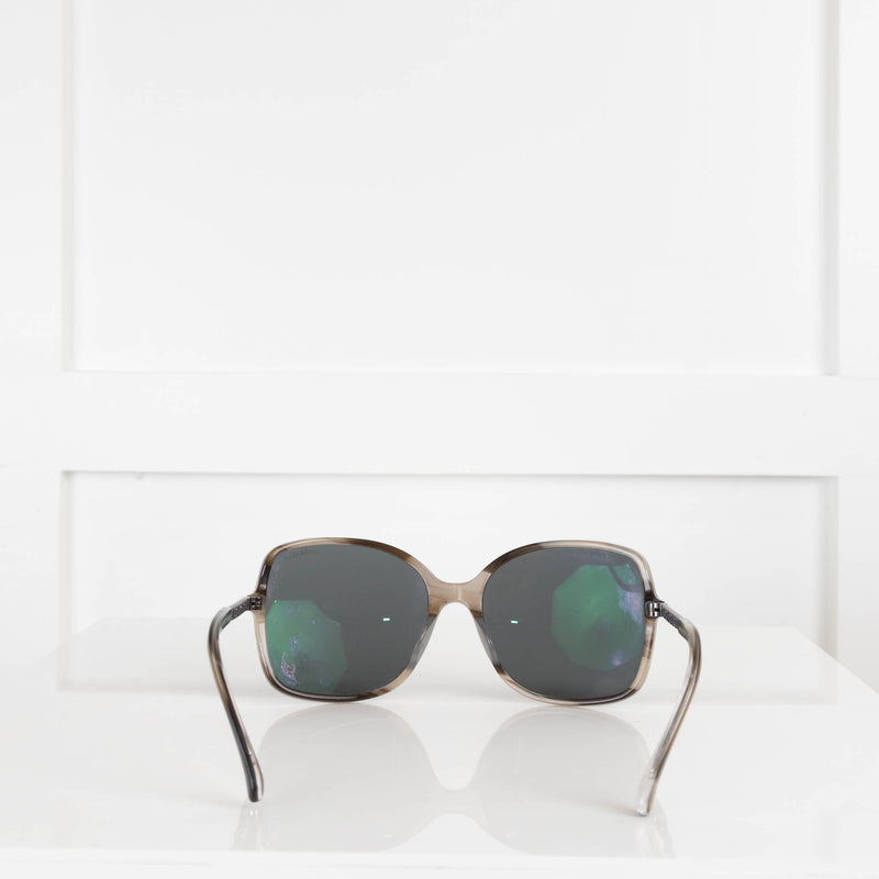 Chanel Grey Chain Link Arm Sunglasses