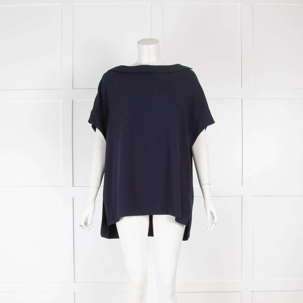 Escada Navy Top with Gold Buttons