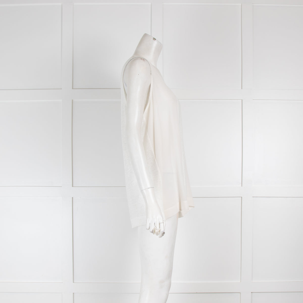 Escada Off White Linen Panelled Vest Top