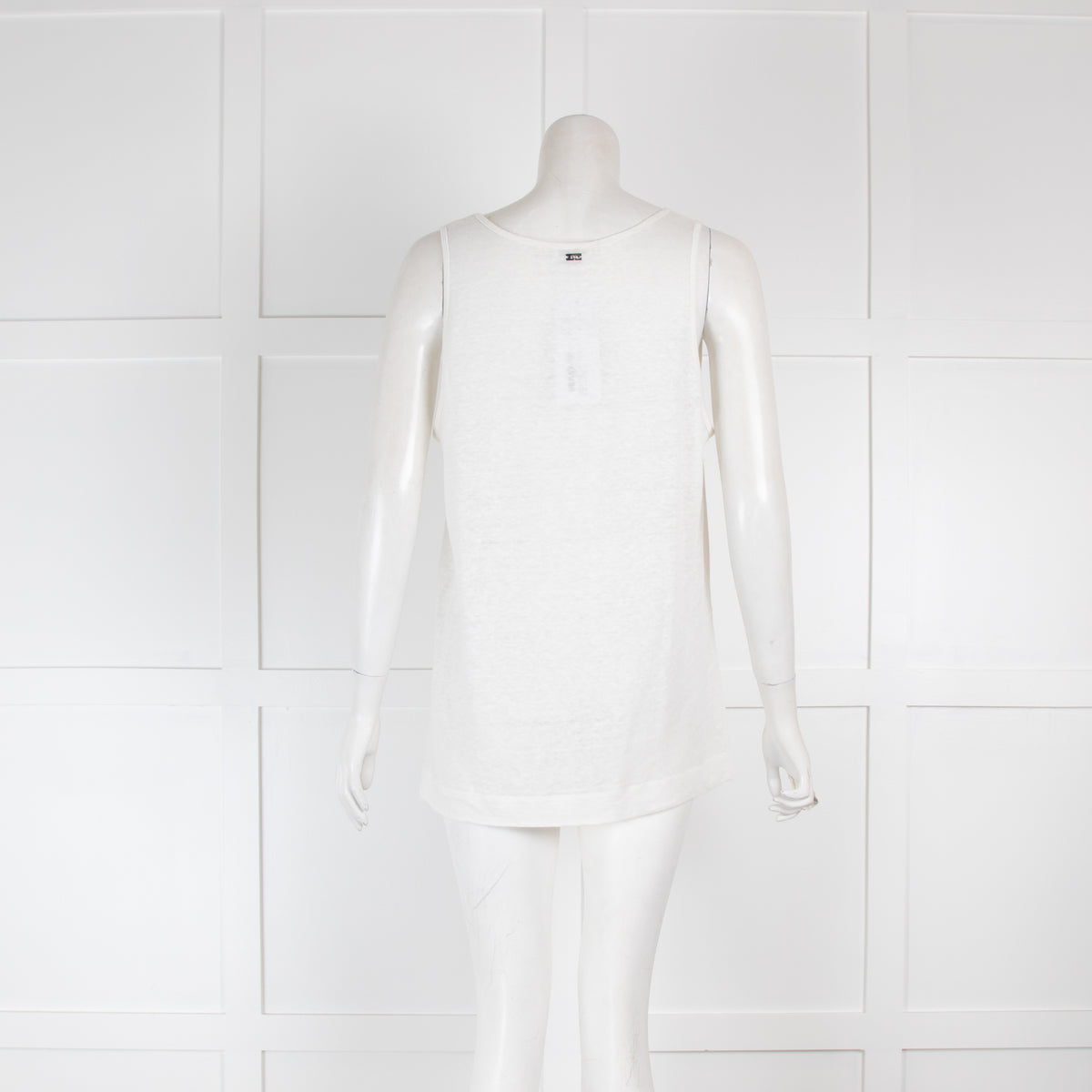 Escada Off White Linen Panelled Vest Top