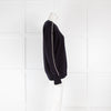 Sandro Navy Pearl Sleeve Detail Jumper